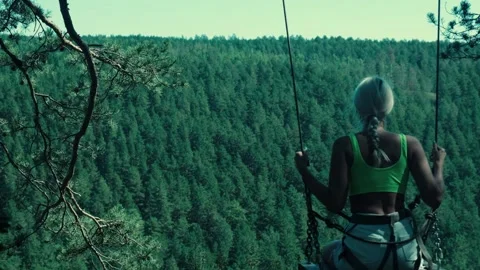 Swing on the rock Stock Footage 247967139