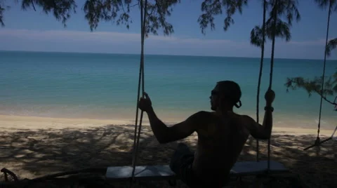 Swing, sea Stock Footage