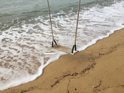 Swing with sea Stock Photos