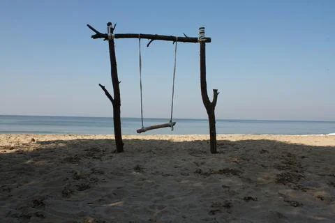 A swing by the sea Foto stock