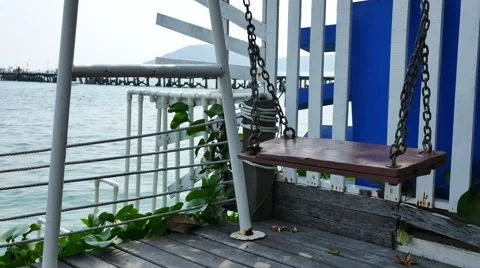 Swing set on a beach Stock-Footage 60233944