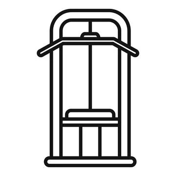 Swing set icon in simple line style Stock Illustration