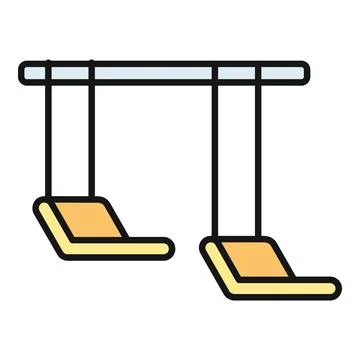 Swing set playground icon representing childhood fun 스톡 일러스트
