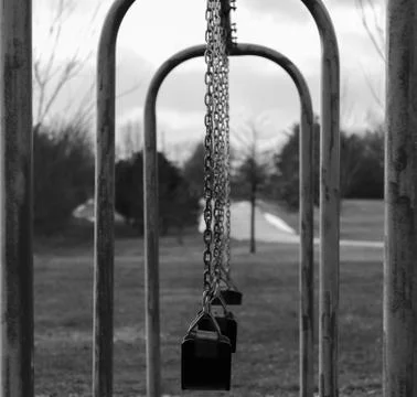 Swing set through the lines Stock Photos
