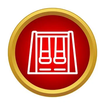 Swing set vector icon symbolizing outdoor playground fun Stock Illustration