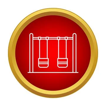 Swing set vector line icon playground concept イラスト素材