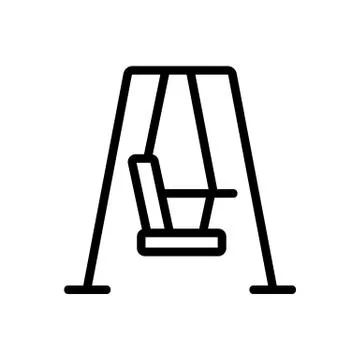 Swing sofa with pillows side view icon vector outline illustration Stock Illustration