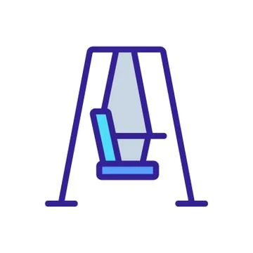 Swing sofa with pillows side view icon vector outline illustration Stock Illustration
