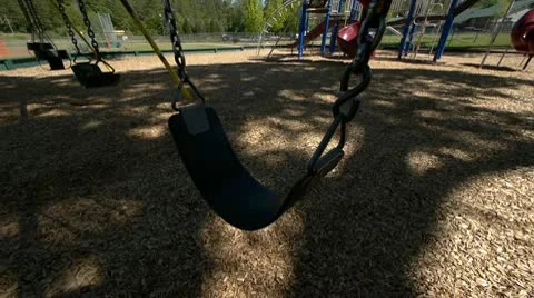 Swing tilt to playground Stock Footage 9000206