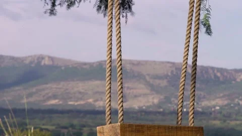 Swing on a tree in the countryside Stock Footage 191287771