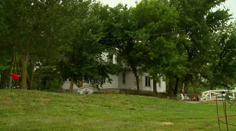 Swing in tree on Kansas farm3 Stock Footage 35490475