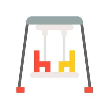 Swing vector icon, amusement park related flat style Ilustración de archivo