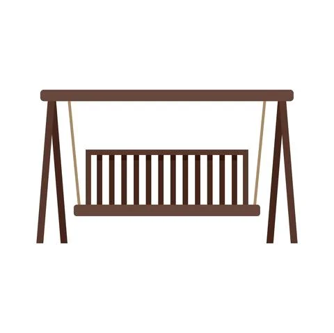 Swing wood bench icon flat isolated vector Stock Illustration