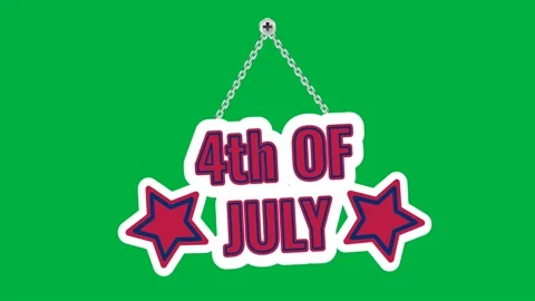 Swinging 4th of July sticker isolated on green background 스톡 동영상 237745998