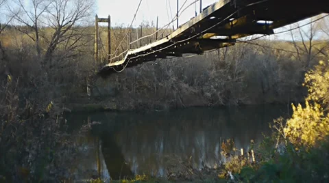 Swinging Bridge Stock Footage 32285565