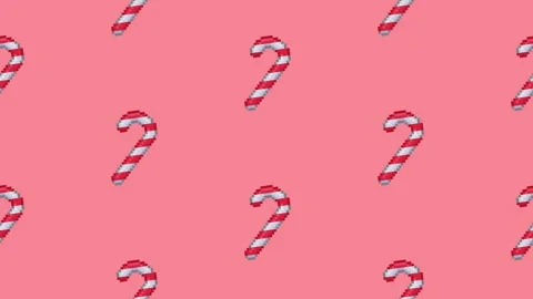 Swinging Christmas Candy Canes Pattern Seamless Loop Animation. 動画素材 293928597