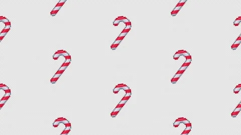 Swinging Christmas Candy Canes Pattern Seamless Loop Animation. Stock Footage 294305218