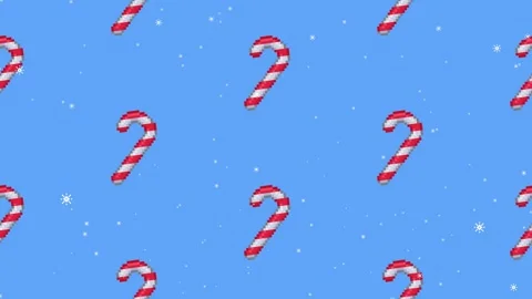 Swinging Christmas Candy Canes Pattern Seamless Loop Animation. 動画素材 294745635