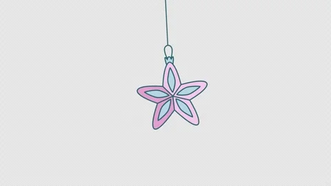 Swinging Christmas tree toy in shape of star. Stock Footage 257787559