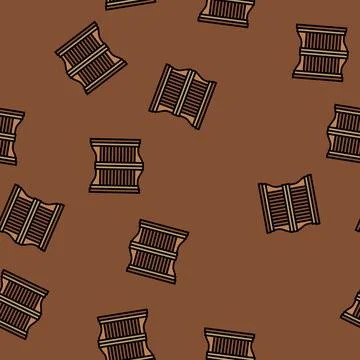 Swinging double doors vector seamless pattern Stock Illustration
