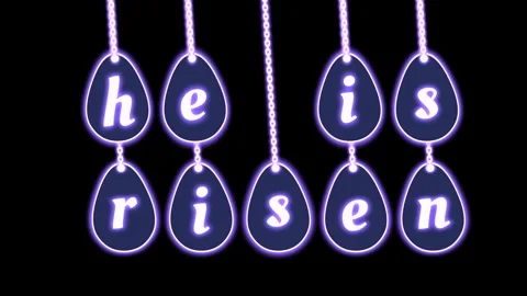 Swinging he is risen words on Black background with bright neon light Stock Footage 301982229