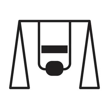 Swinging icon vector design template in black color isolated sign on white ba Stock Illustration
