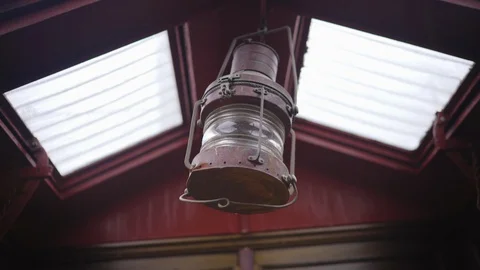 Swinging Lantern Sailing Rough Water Stock Footage 88512101