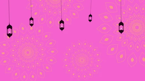 Swinging lanterns on pink background Stock Footage 264154262