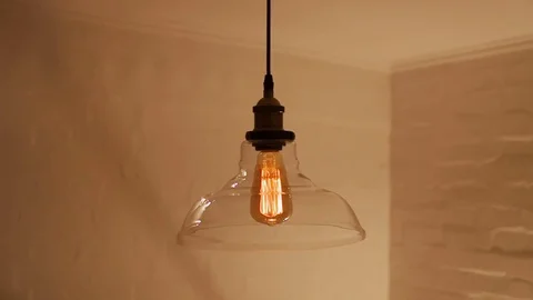 Swinging loft style ceiling light with speed up and reverse Video stock 85340637