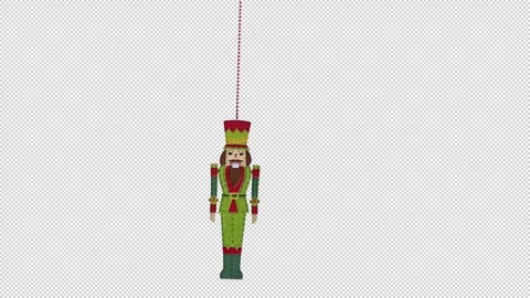Swinging Nutcracker Christmas Decoration Stock Footage 294071576