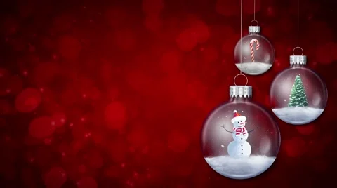 Swinging Ornaments on Red Loop Stock Footage 57155241
