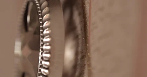 Swinging pendulum of a clock close-up Stock Footage 89044288