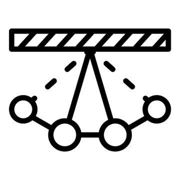 Swinging pendulum icon, outline style Stock Illustration