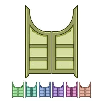 Swinging saloon doors cartoon vector graphic Stock Illustration