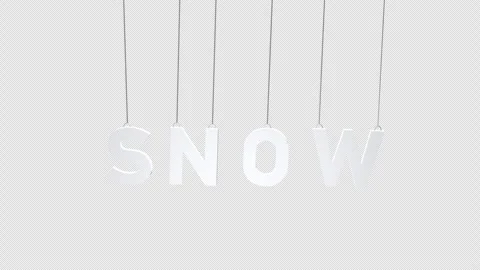 Swinging snow alphabets on transparent seamless looping background Stock Footage 346784996