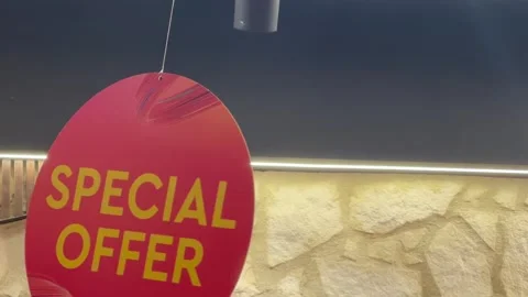 Swinging Special Offer sign Stock Footage 294677872