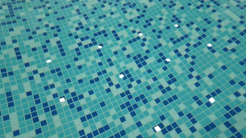 Swinging square highlights on the water in the pool Stock Footage