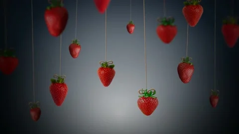 Swinging Strawberries Background 4K Loop Stock Footage 145884829