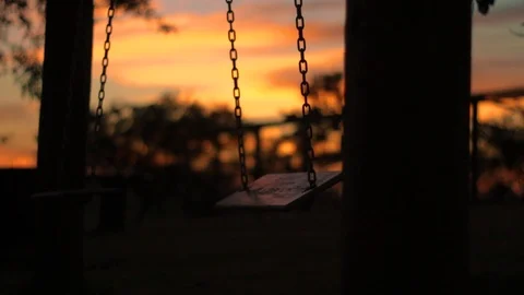 Swinging in the sunset Stock Footage 88455867