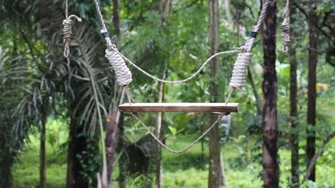 Swinging swing on the background of green jungle in Bali. Stock Footage 104100935