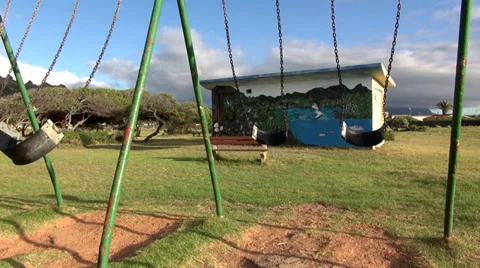 Swings blowing in the wind Stock Footage 27350291