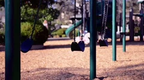 Swings for children Stock Footage 12259480