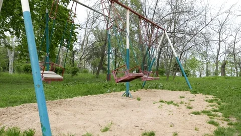 Swings in the garden Video stock 70447799