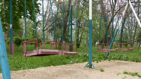 Swings in the garden Stock Footage 70448089
