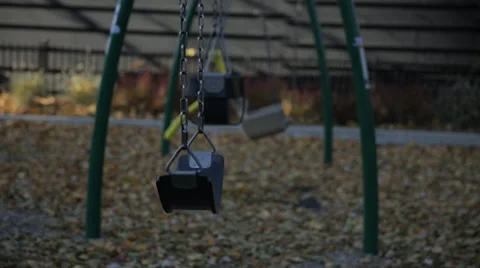 Swings in the playground 스톡 동영상 34028339