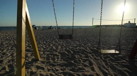 Swings in sunset Stock Footage 52993105