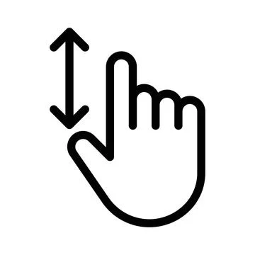 Swipe up and down icon linear logo mark in black and white Stock Illustration