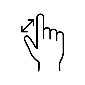 Swipe and scroll flat icon. Pictogram for web. Line stroke. Isolated on white Stock Illustration