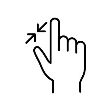 Swipe and scroll flat icon. Pictogram for web. Line stroke. Isolated on white Stock Illustration