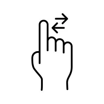 Swipe and scroll flat icon. Pictogram for web. Line stroke. Isolated on white Stock Illustration